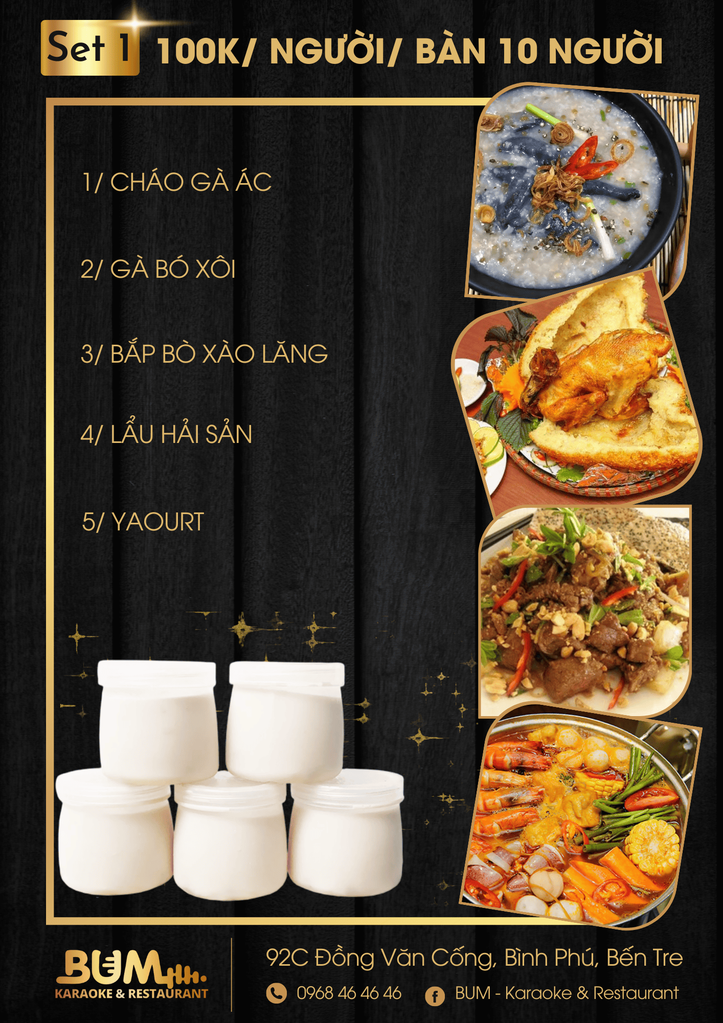 Set menu tiệc giá rẻ 1.000.000đ
